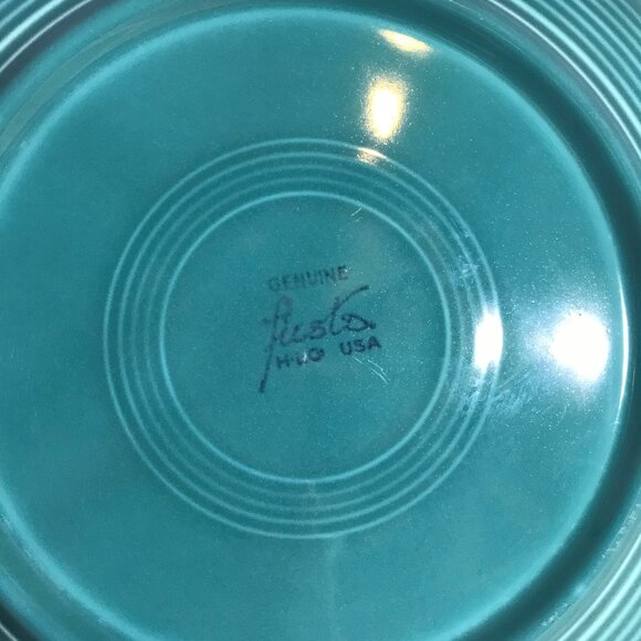 Vintage Fiestaware by Homer Laughlin Turquoise Large Serving Chop Plate GUC Fun - Picture 5 of 5